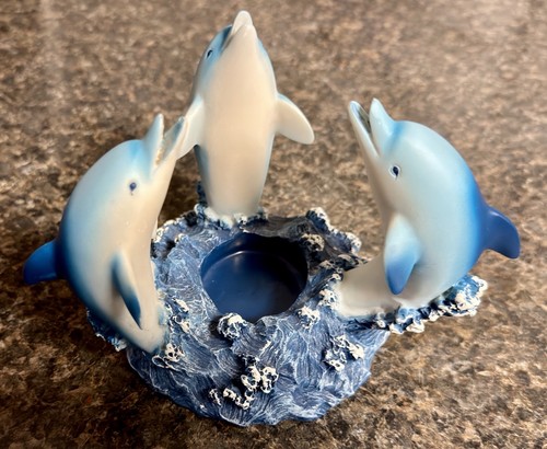 Nautical dolphin tealight - nautical,