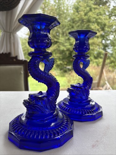 Vtg cobalt pair - cobalt, dolphin